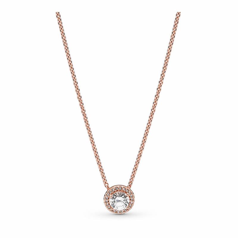 Pandora Rose™ Classic Elegance Necklace Ireland - Pandora Rose/Cubic Zirconia - 421759URO